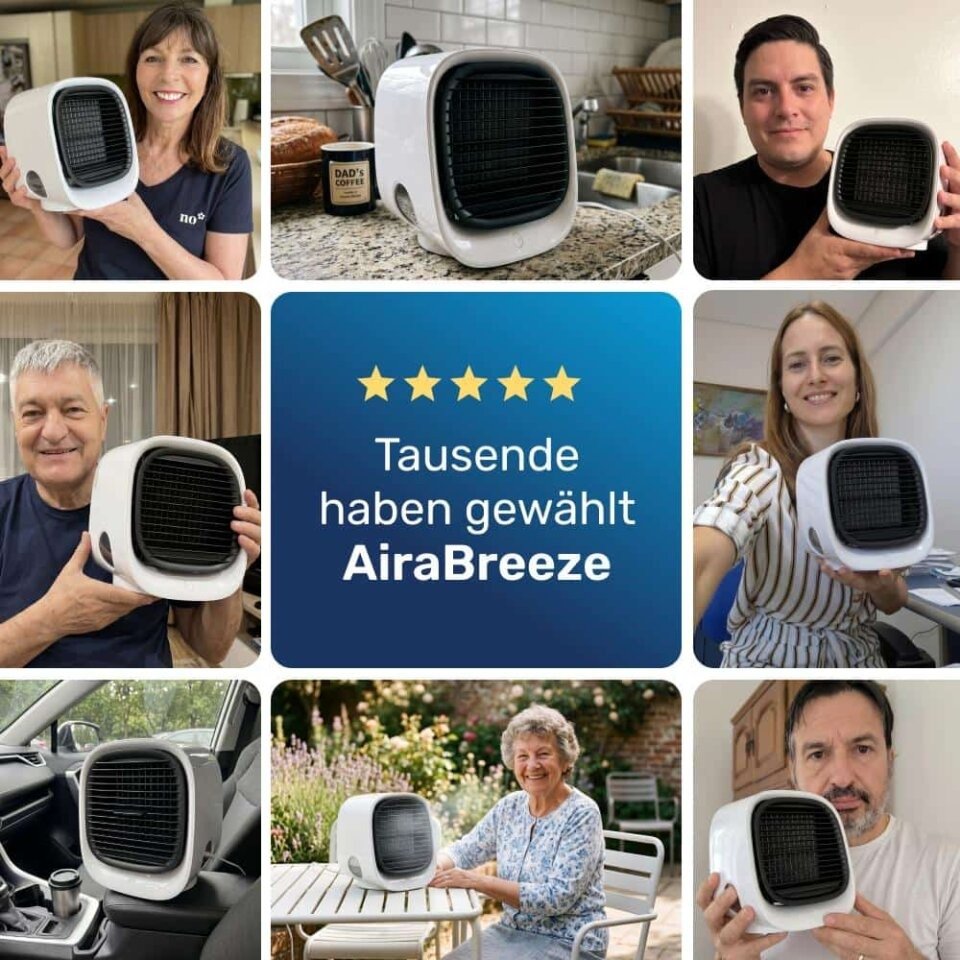 AiraBreeze: 3 Lüfterstufen, USB-betrieben, ultra-portabel